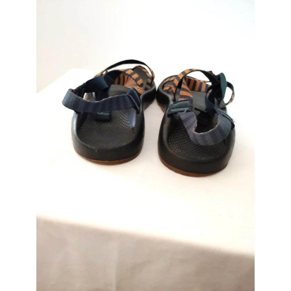Chaco Z/1 Classic Men 10 Vibram Sole Navy Rust Stripe Sport Hiking Sandals EUC